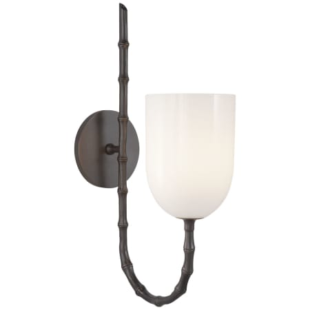 Visual Comfort Edgemere 16" High Wall Sconce with White Glass Shade Bronze