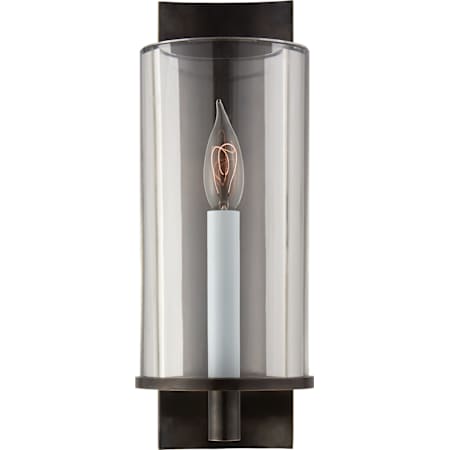 Visual Comfort Deauville 14-1/2" High Wall Sconce with Clear Glass Shade Bronze