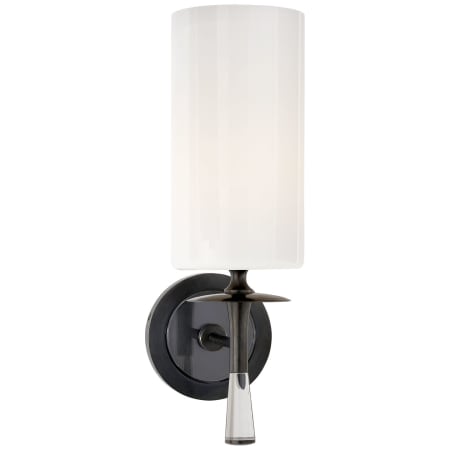 Visual Comfort Drunmore 14-1/4" High Wall Sconce with White Glass Shade Bronze