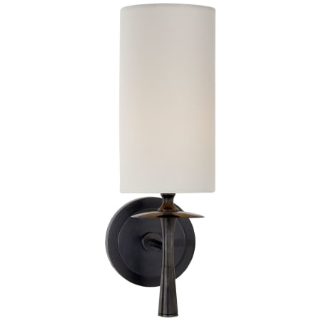 Visual Comfort Drunmore 14-1/4" High Wall Sconce with Linen Shade Bronze