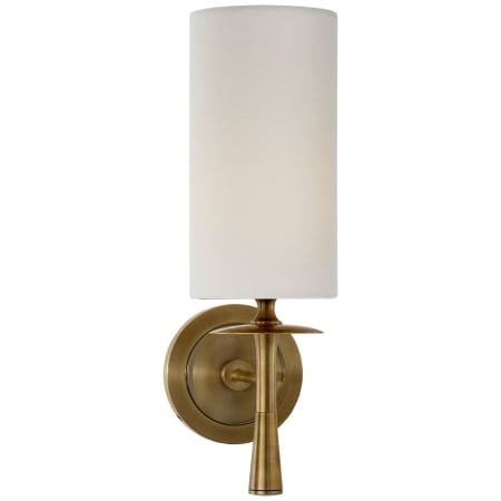 Visual Comfort Drunmore 14-1/4" High Wall Sconce with Linen Shade Hand Rubbed Antique Brass