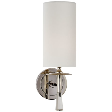 Visual Comfort Drunmore 14-1/4" High Wall Sconce with Linen Shade Polished Nickel