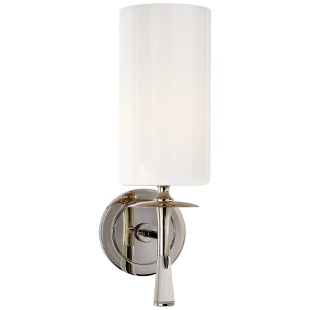 Visual Comfort Drunmore 14-1/4" High Wall Sconce with White Glass Shade Polished Nickel