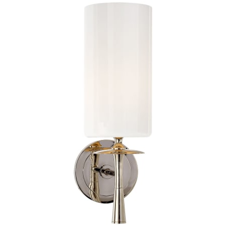 Visual Comfort Drunmore 14-1/4" High Wall Sconce with White Glass Shade Polished Nickel