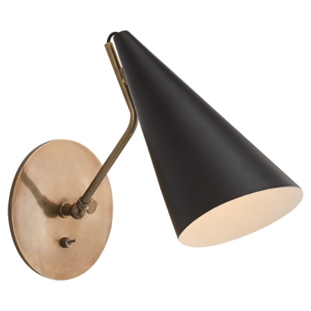 Visual Comfort Clemente 10-1/2" High Wall Sconce with Metal Shade Black / Brass
