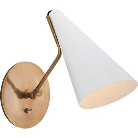 Visual Comfort Clemente 10-1/2" High Wall Sconce with Metal Shade Plaster White