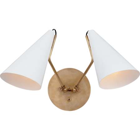 Visual Comfort Clemente 19-1/4" Wide Wall Sconce with Metal Shade Hand Rubbed Antique Brass