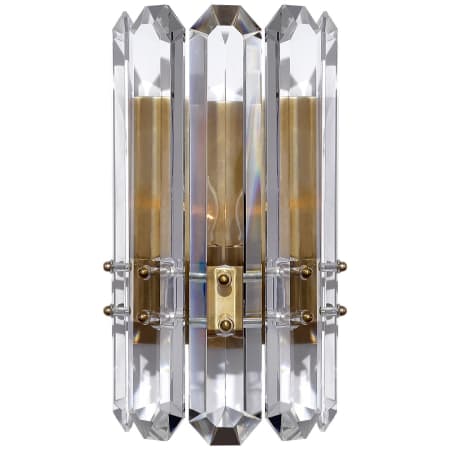 Visual Comfort Bonnington 12" High Wall Sconce with Crystal Shade Hand Rubbed Antique Brass