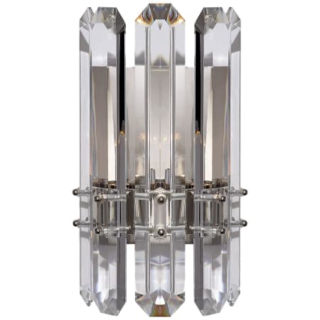 Visual Comfort Bonnington 12" High Wall Sconce with Crystal Shade Polished Nickel