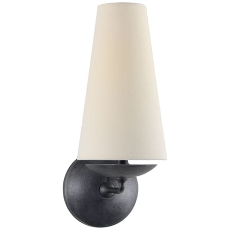 Visual Comfort Fontaine 14-1/4" High Wall Sconce with Linen Shade Aged Iron
