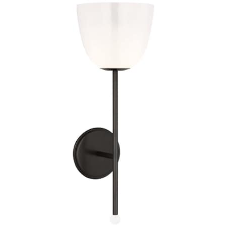 Visual Comfort Brisa 20" Tall Wall Sconce Bronze / White Strie Glass