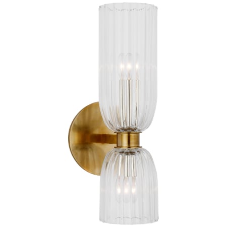 Visual Comfort Asalea 2 Light 16" Tall Bathroom Sconce Hand-Rubbed Antique Brass