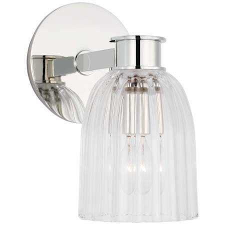 Visual Comfort Asalea 9" Tall Bathroom Sconce Polished Nickel / Clear Glass