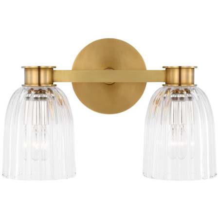 Visual Comfort Asalea 2 Light 13" Wide Vanity Light Hand Rubbed Antique Brass / Clear Glass