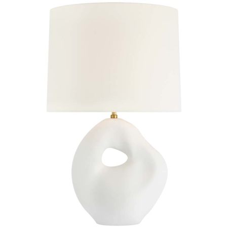 Visual Comfort Adria 26" Tall Vase Table Lamp Plaster White / Linen