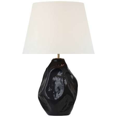 Visual Comfort Rocco 28" Tall Vase Table Lamp Black / Linen
