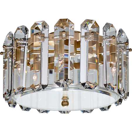 Visual Comfort Bonnington 4 Light 15" Wide Flush Mount Drum Ceiling Fixture Hand Rubbed Antique Brass