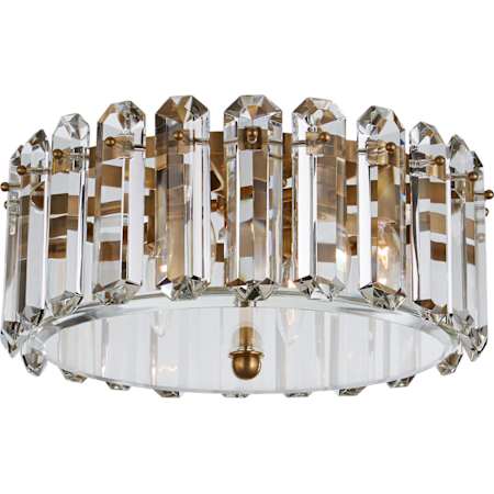 Visual Comfort Bonnington 4 Light 18" Wide Flush Mount Drum Ceiling Fixture Hand Rubbed Antique Brass