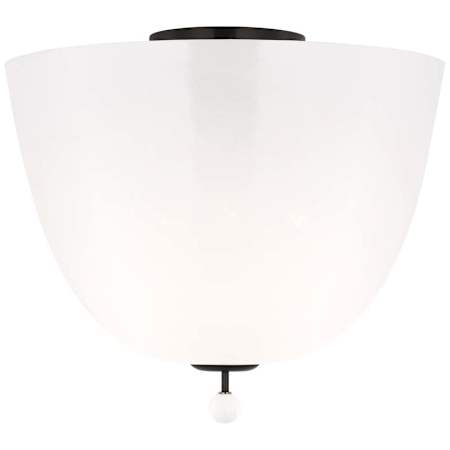 Visual Comfort Brisa 3 Light 14" Wide Semi-Flush Bowl Ceiling Fixture Bronze / White Strie Glass