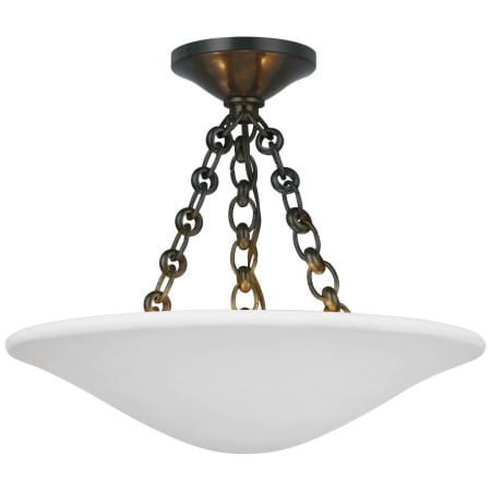Visual Comfort Mollino 3 Light 16" Wide Semi-Flush Bowl Ceiling Fixture Bronze