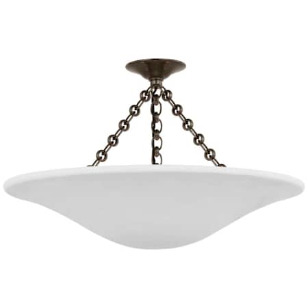 Visual Comfort Mollino 3 Light 24" Wide Semi-Flush Bowl Ceiling Fixture Bronze / Plaster White