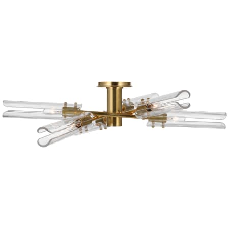 Visual Comfort Casoria 6 Light 28" Wide Semi-Flush Ceiling Fixture Hand-Rubbed Antique Brass