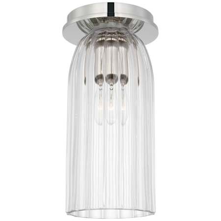 Visual Comfort Asalea 5" Wide Flush Mount Ceiling Fixture Polished Nickel / Clear Glass