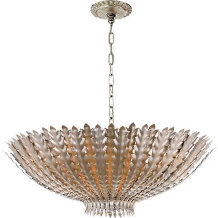Visual Comfort Hampton 25" Pendant Light by AERIN Burnished Silver Leaf