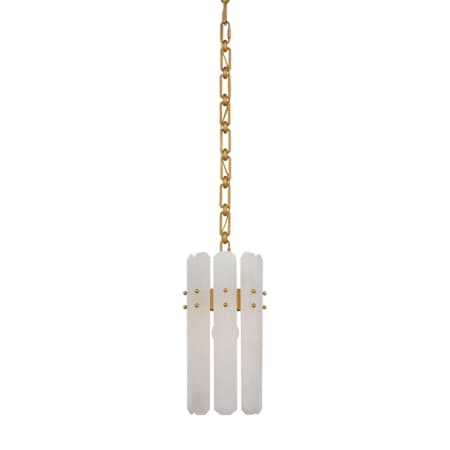Visual Comfort Bonnington 8" Wide Mini Pendant Hand-Rubbed Antique Brass / Alabaster