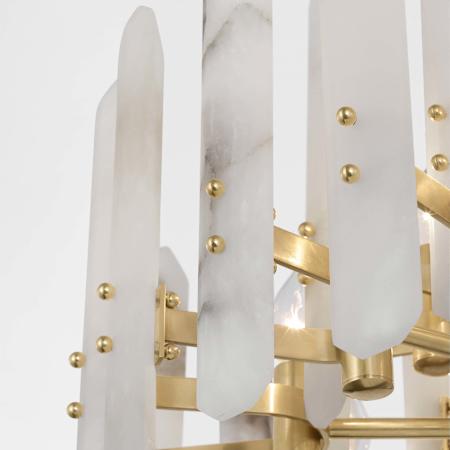 Visual Comfort Bonnington 18 Light 32" Wide Waterfall Chandelier Hand-Rubbed Antique Brass / Alabaster