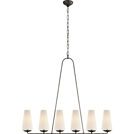 Visual Comfort Fontaine 45" Linear Chandelier by AERIN Aged Iron