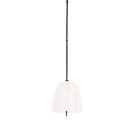 Visual Comfort Brisa 3 Light 13" Wide Pendant Bronze / White Strie Glass