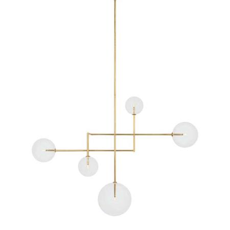 Visual Comfort Linnea 57" Wide LED Chandelier Hand-Rubbed Antique Brass / Clear Glass