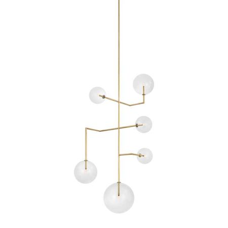 Visual Comfort Linnea 26" Wide LED Chandelier Hand-Rubbed Antique Brass / Clear Glass
