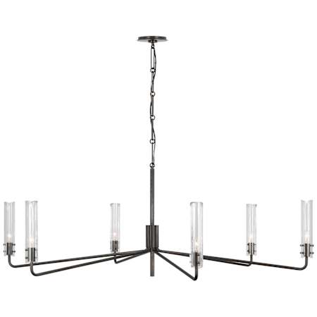 Visual Comfort Casoria 6 Light 57" Wide Pillar Candle Chandelier Bronze