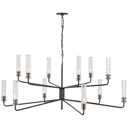 Visual Comfort Casoria 12 Light 57" Wide Pillar Candle Chandelier Bronze