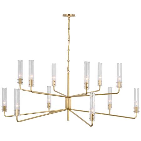 Visual Comfort Casoria 12 Light 57" Wide Pillar Candle Chandelier Hand-Rubbed Antique Brass