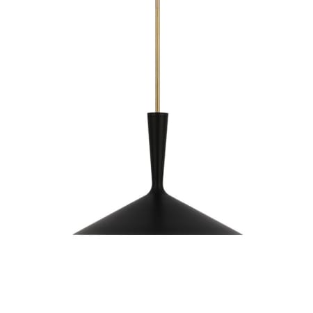 Visual Comfort Rosetta 18" Wide Pendant Matte Black / Hand-Rubbed Antique Brass