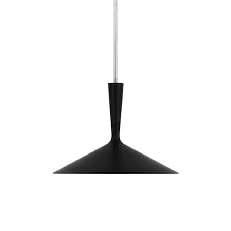 Visual Comfort Rosetta 18" Wide Pendant Matte Black / Polished Nickel