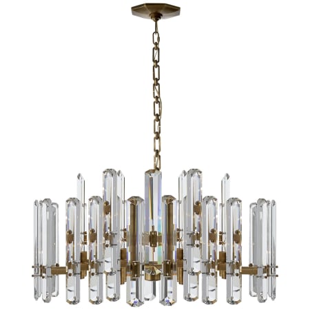 Visual Comfort Bonnington 32" Large Chandelier with Crystal by AERIN Hand Rubbed Antique Brass