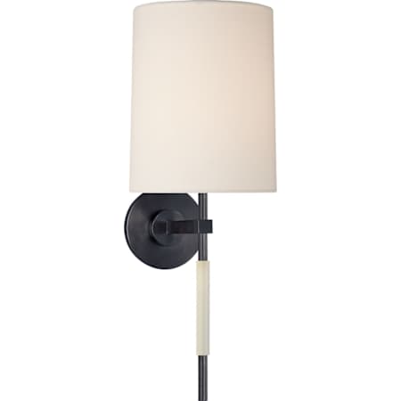 Visual Comfort Clout 19" Tail Sconce with Linen Shade by Barbara Barry Bronze
