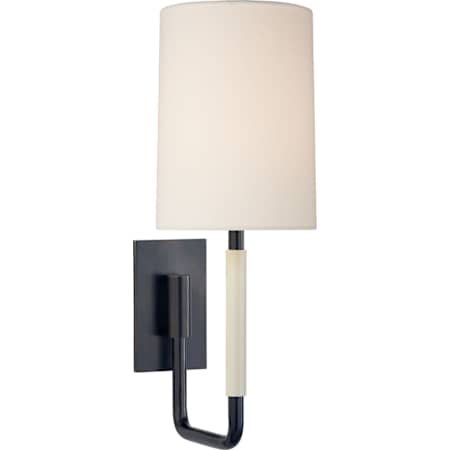 Visual Comfort Clout 15" Small Sconce with Linen Shade by Barbara Barry Bronze