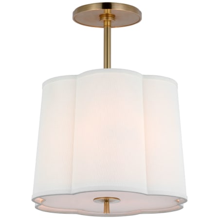 Visual Comfort Simple 3 Light 16" Wide Semi-Flush Drum Ceiling Fixture Soft Brass