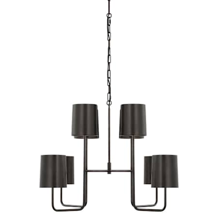 Visual Comfort Go Lightly 8 Light 30" Wide Abstract Chandelier Bronze / Bronze