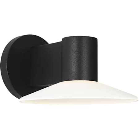 Visual Comfort Focal 5" Tall LED Outdoor Wall Sconce with Opal Etched Glass Shade Textured Black