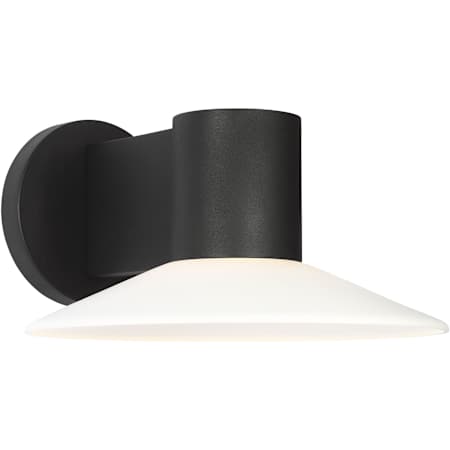 Visual Comfort Focal 7" Tall LED Outdoor Wall Sconce with Opal Etched Glass Shade Textured Black