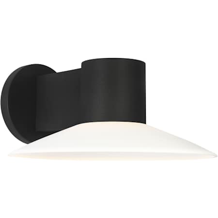 Visual Comfort Focal 9" Tall LED Outdoor Wall Sconce with Opal Etched Glass Shade Textured Black