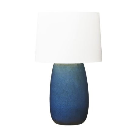 Visual Comfort Roma 30" Tall LED Table Lamp with Linen Shade Deep Ocean Crackle