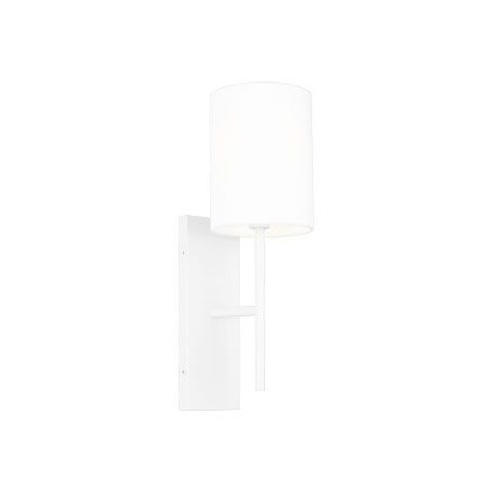 Visual Comfort Key 16" Tall Bathroom Sconce with Linen Shade Matte White