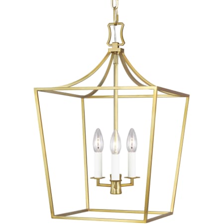 Visual Comfort Southold 3 Light 14" Wide Taper Candle Pendant Burnished Brass